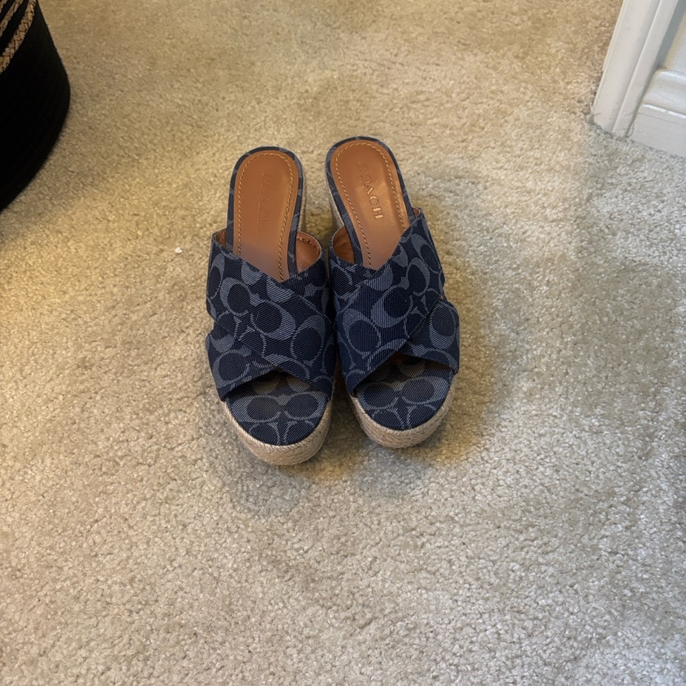 Coach Navy Blue Wedges - Picture 4 of 4